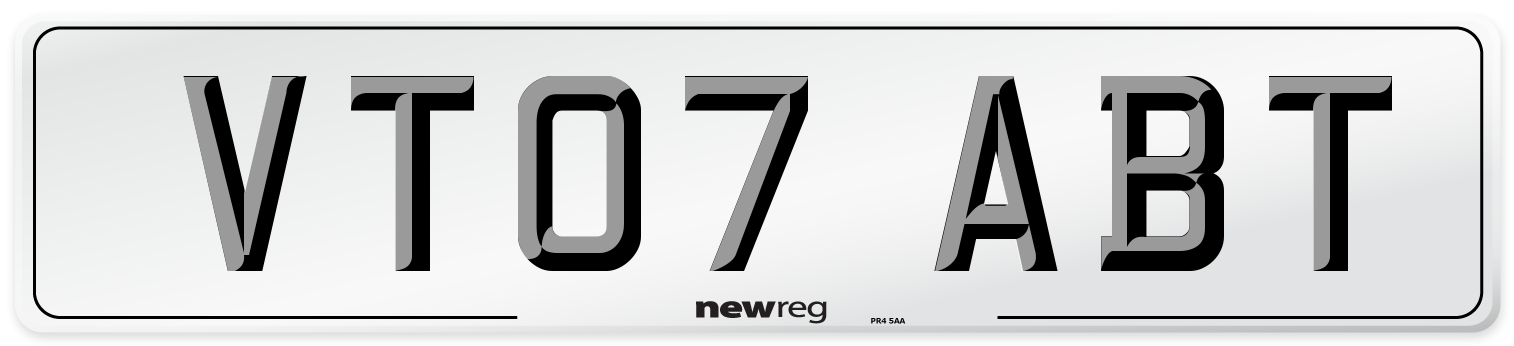 VT07 ABT Number Plate from New Reg